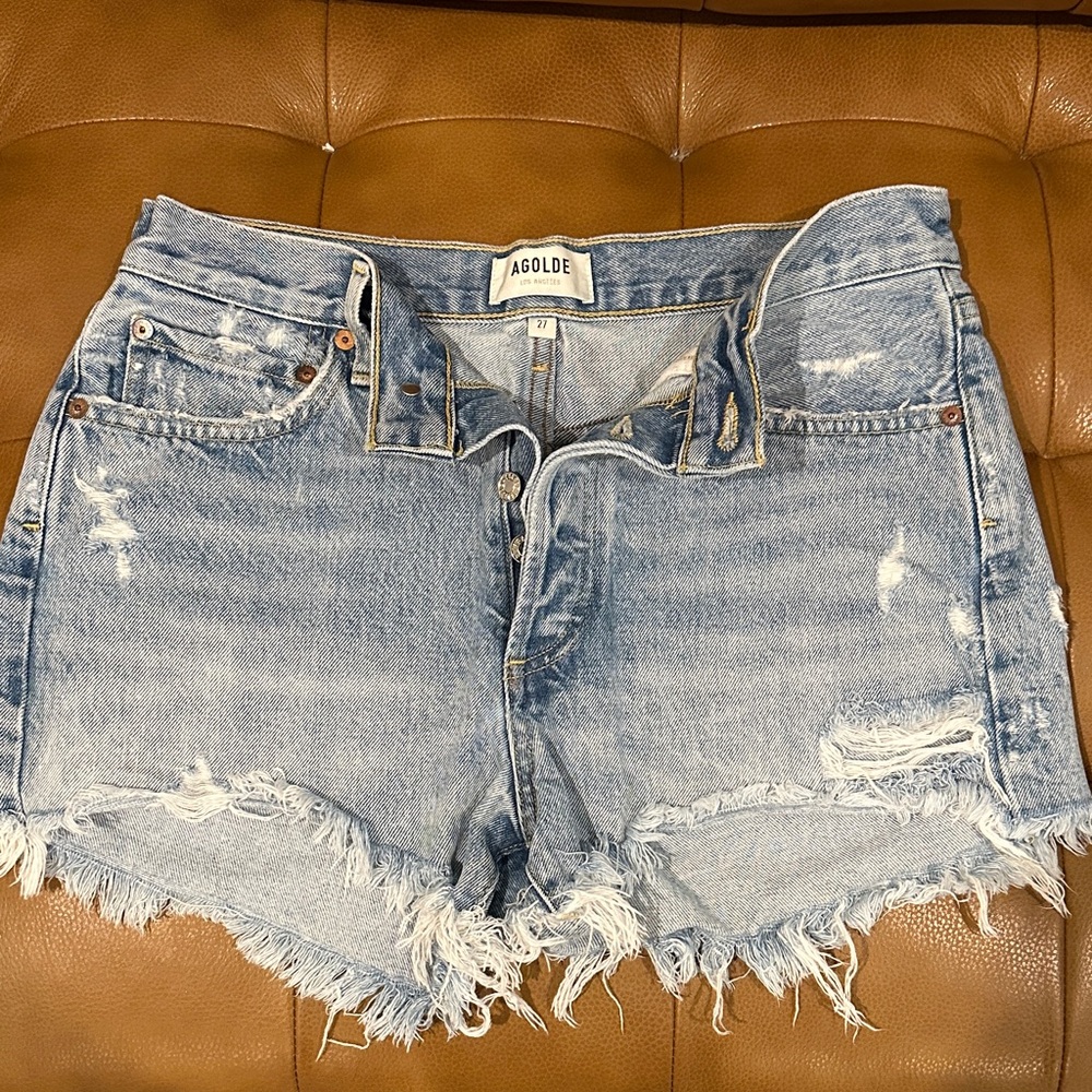Agolde Parker Shorts - Light Blue